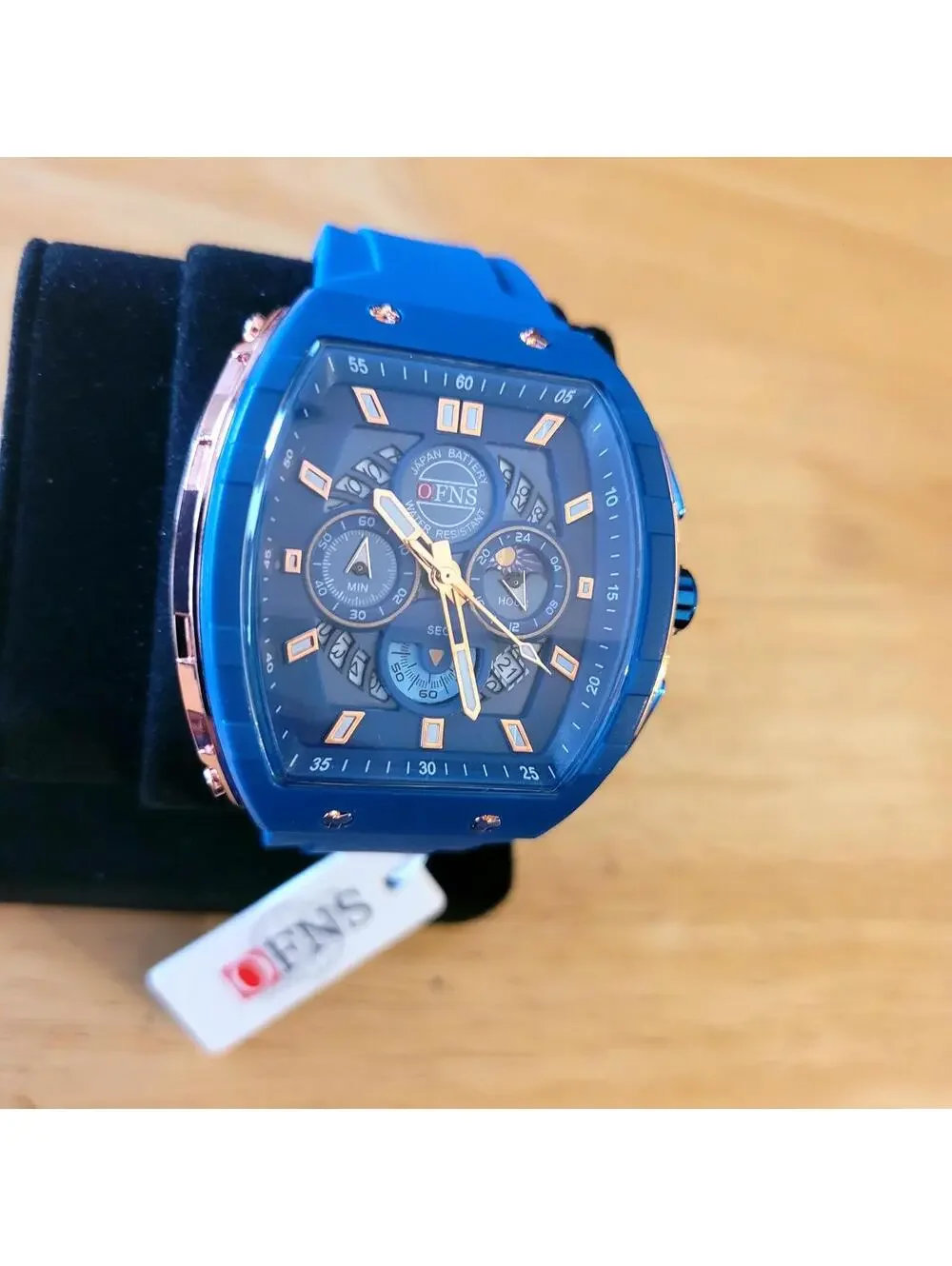 OFNS Blue Silicone Strap Men's Watch - Picture 3 of 4